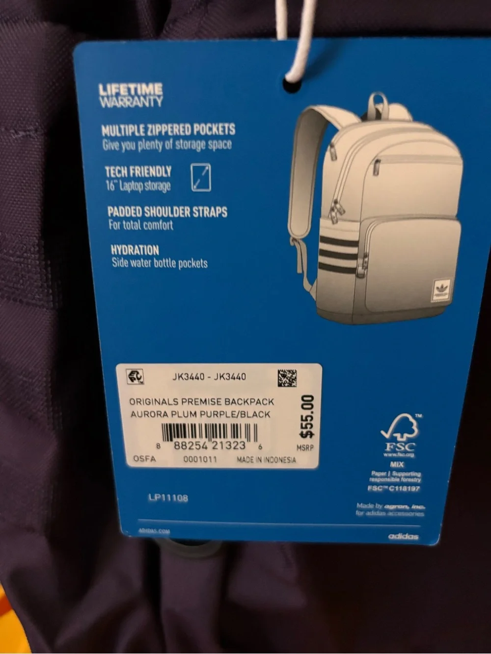 adidas backpack deep
